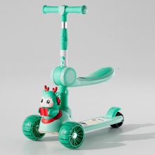 滑板车闪光轮1-8岁折叠玩具单脚骑行可坐男女滑行车带座滑板车