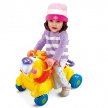 宝宝多种功能狮子学步车 宝宝音乐滑行车 防滑减速手推车