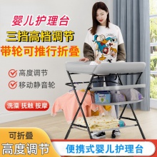 尿布台婴儿护理台便携式多种功能可折叠可移动宝宝床收纳新生儿抚触