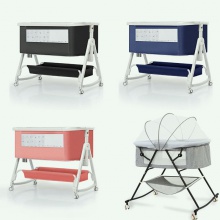 婴儿床宝宝床多种功能可移动拼接大床折叠便携式新生儿床摇篮床