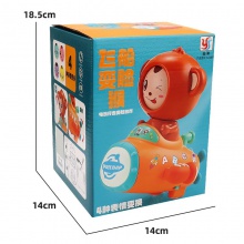 新品电动万向变脸小兔子太空飞船玩具音乐灯光变脸娃娃儿童玩具