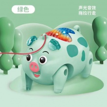 电动牵绳小猪爆款小孩夜市发光玩具地摊儿童玩具男孩女孩