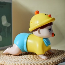 儿童抬头训练婴儿玩具音乐引导宝宝成长爬行卡通摆件电动爬行玩具