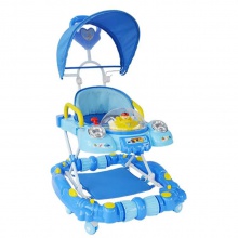 学步儿童彩色高品质塑料婴儿学步车带音乐带蓬学步车