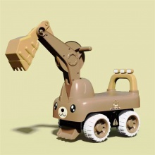 新款儿童挖掘机滑动工程车四轮挖掘机儿童乘坐汽车玩具婴儿摇摆车