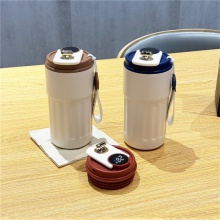 智能保温杯温显咖啡杯316不锈钢女士水杯双层提绳保冷杯子 车载杯