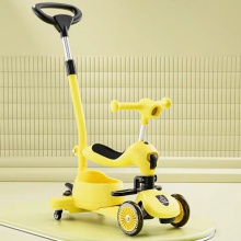 小童滑板车可推行可坐可滑单脚滑行儿童闪光DUO功能宝宝可贴牌