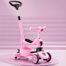 小童滑板车可推行可坐可滑单脚滑行儿童闪光DUO功能宝宝可贴牌