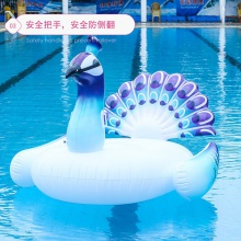 蓝色孔雀浮排 成人充气游泳圈浮床水上运动用品现货充气浮排