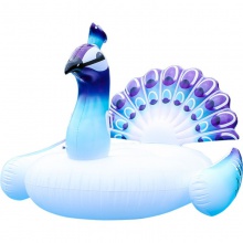 蓝色孔雀浮排 成人充气游泳圈浮床水上运动用品现货充气浮排