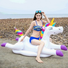 独角兽坐骑 PVC充气 彩马浮排浮床成人儿童充气水上游泳坐骑