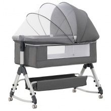 便携式可移动婴儿床可折叠高低调节拼接大床宝宝摇篮床bb床防溢奶