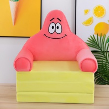 萌鸡小队三层折叠懒人躺睡沙发卡通派大星毛绒座椅礼品