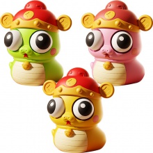 2025蛇年爆款财神蛇宝爆眼捏捏乐瞪眼玩具卡通动物弹跳玩具