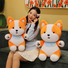 新款创意柴犬公仔围巾狗狗玩偶床上睡觉安抚抱枕夜市套圈公仔