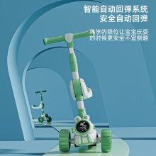 儿童滑板车带座三合一2-6岁男女孩可坐可滑音乐米高滑行车溜溜车