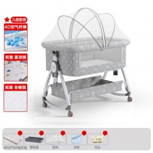 婴儿床可移动摇篮床便携式可折叠多种功能bb床新生儿宝宝床拼接大床