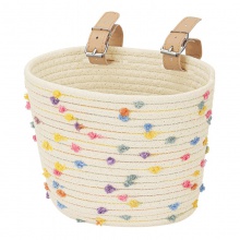 棉绳手工编织车篮车筐儿童滑板车自行车收纳筐车篓小号可拆卸