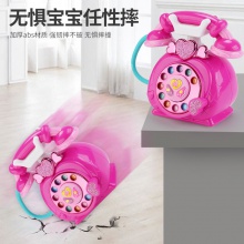 新款仿真拨号早教机卡通复古声光电话座机女孩礼物幼儿园益智玩具