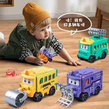 反转变形小汽车男孩工程翻翻车回力卡通玩具车儿童小玩具便宜