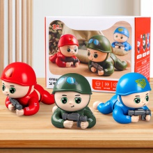 趣味士兵爬娃6个月婴儿爬行引导会动会唱歌卡通公仔儿童电动玩具