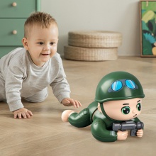 趣味士兵爬娃6个月婴儿爬行引导会动会唱歌卡通公仔儿童电动玩具