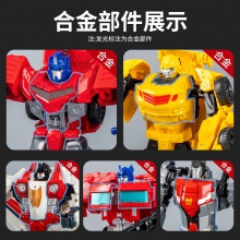 男孩玩具爆款手动变身汽车人恐龙模型机器人变形玩具反转车