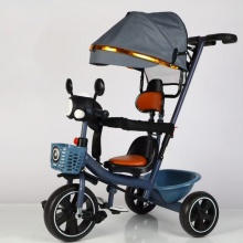 豪华轻便旅行多种功能儿童幼儿三轮车 带防侧翻踏板 头灯三轮车