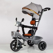 豪华轻便旅行多种功能儿童幼儿三轮车 带防侧翻踏板 头灯三轮车